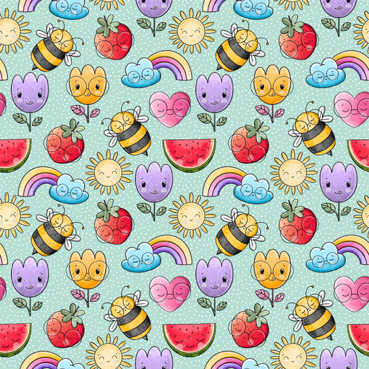 Stoff Meterware "Buntes GlĂŒck" - Jersey