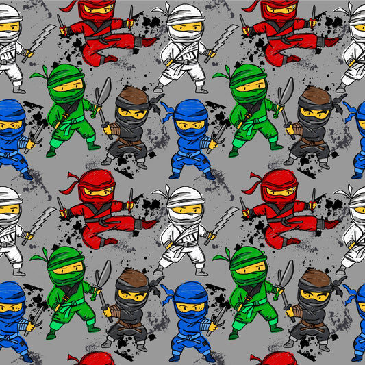 Stoff Meterware "Ninjas" - French Terry
