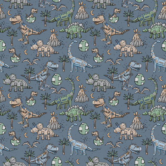 Stoff Meterware "Robodinos" - French Terry