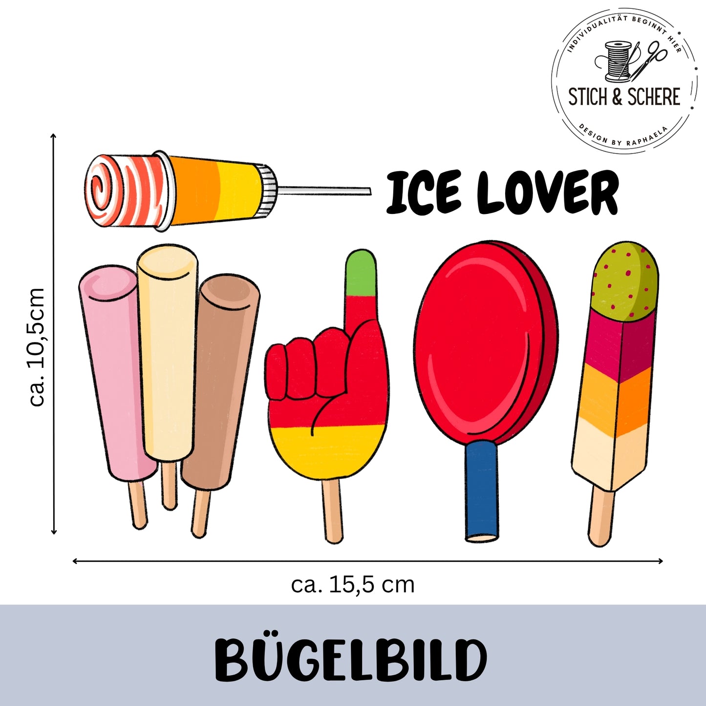 Bügelbild "Ice Lover“ – Retro Eis Set