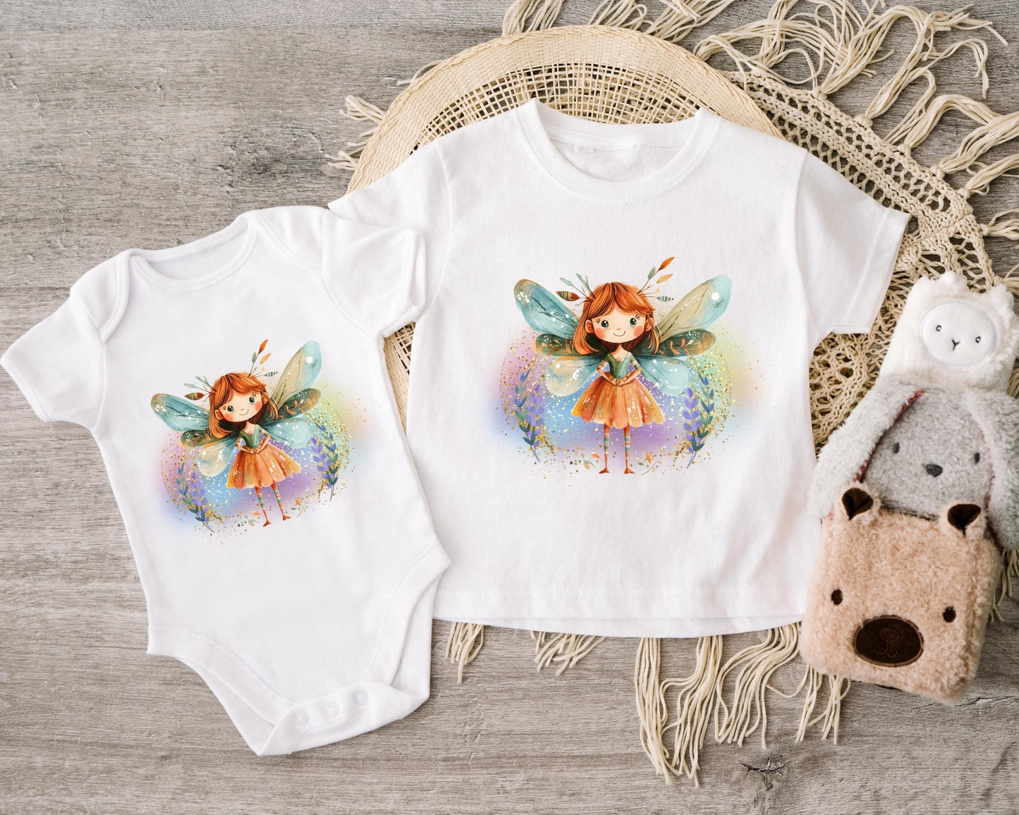 Zauberhaftes Feen-Bügelbild für Jersey, French Terry und Kinderstoffe.