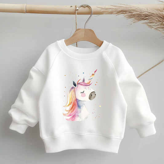 Bügelbild "Einhorn" – Magisches Aquarell-Design für verschiedene Stoffarten.
