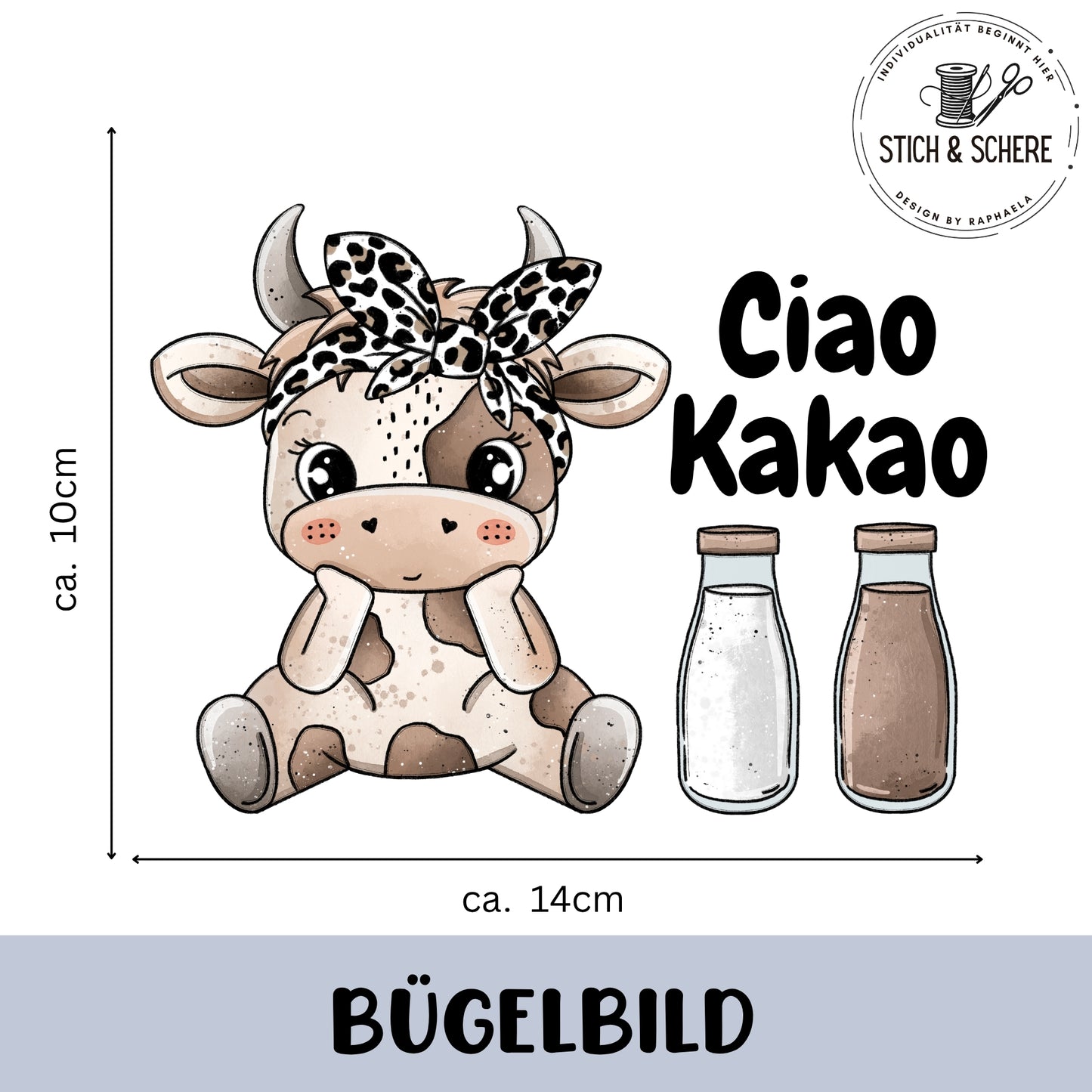 Bügelbild "Schokokuh" Set