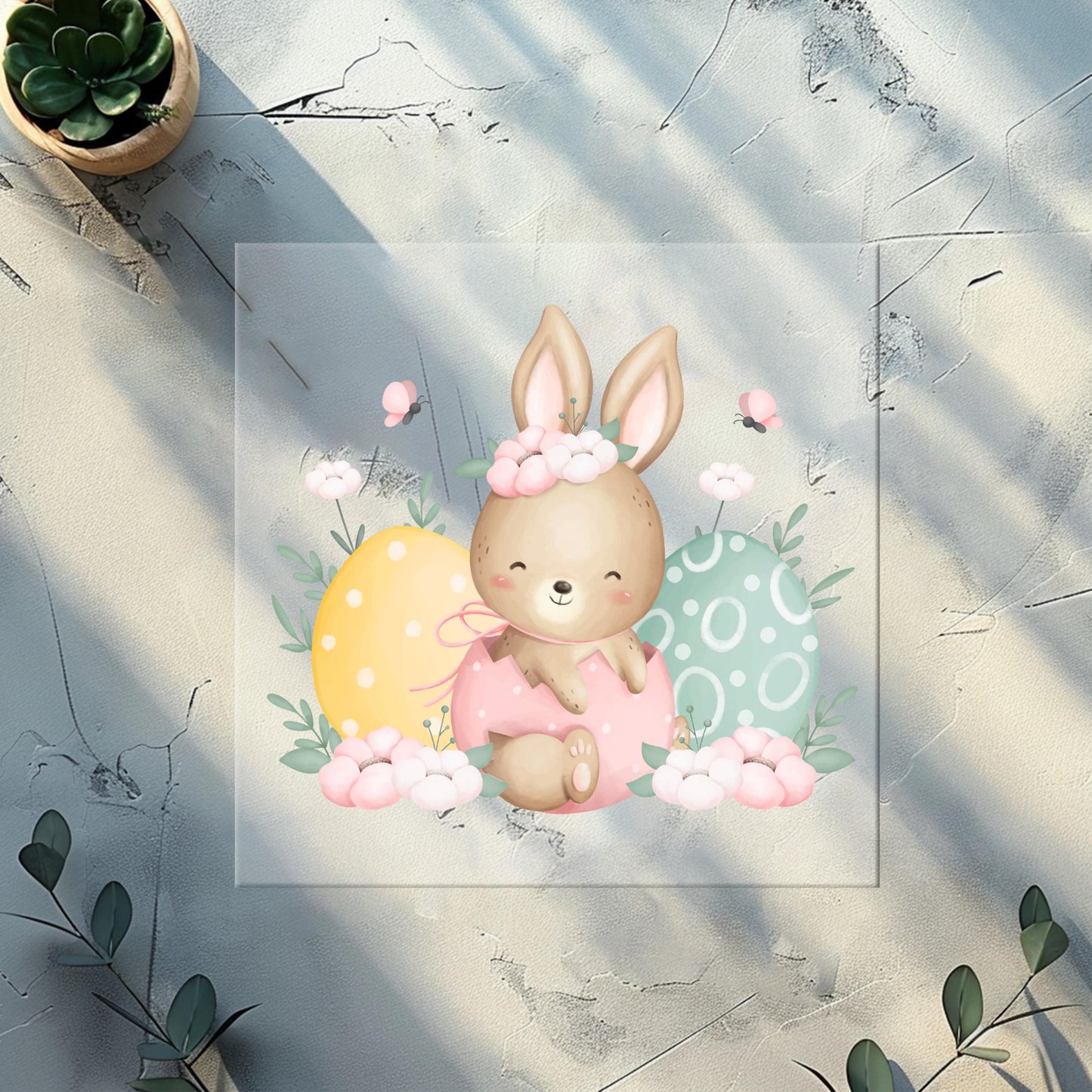 Aufbügler „Hase mit Ostereiern“ für kreative Nähprojekte mit Jersey & Co.