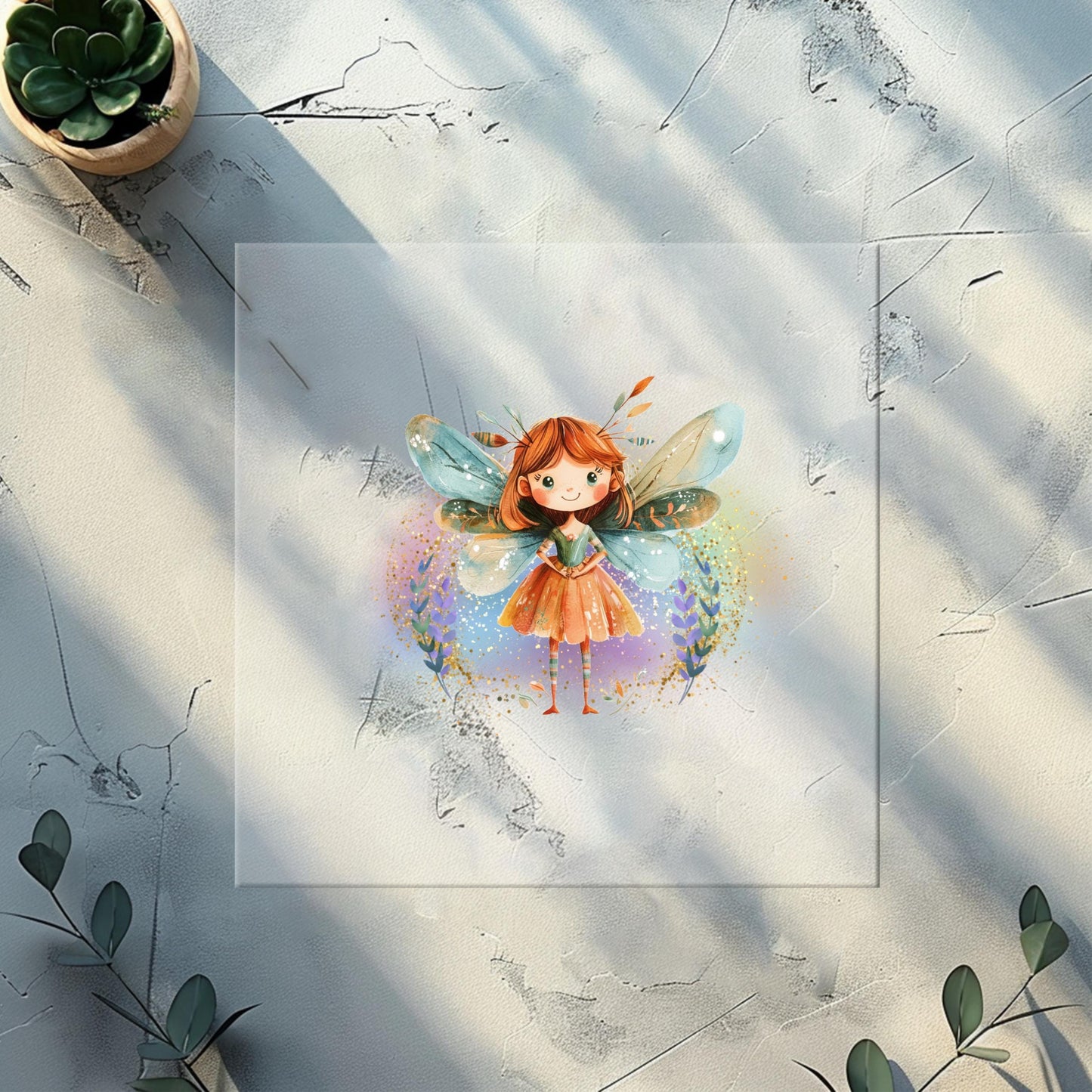 Märchenhaftes Feen-Design als Transferdruck für DIY-Kinderkleidung.