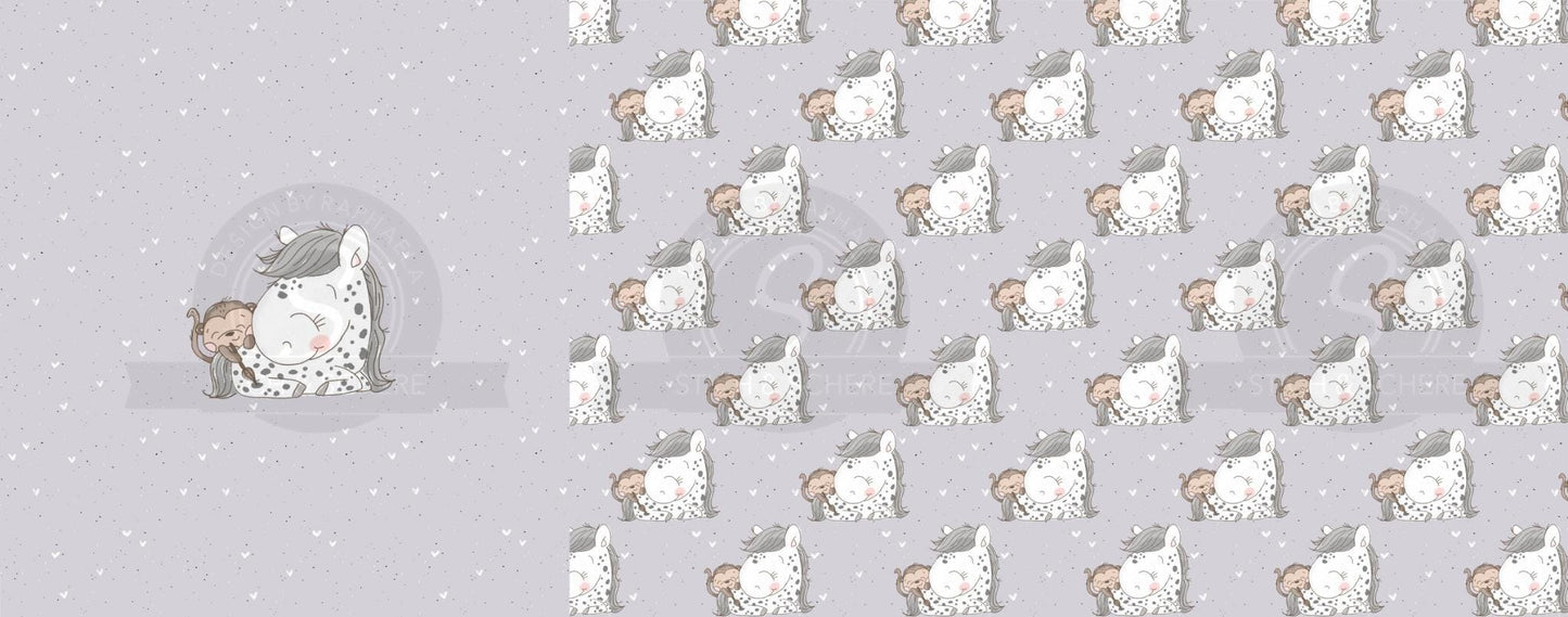 Stoffpanel „Little Friends“ mit Kombistoff für Hoodies, Kleider & Shirts.