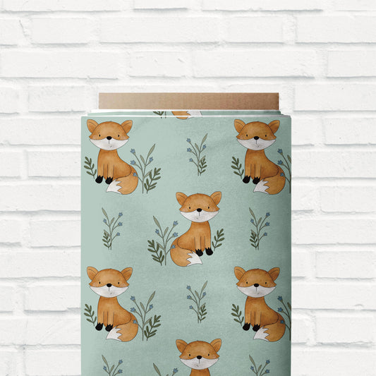 Meterware "Oscar der Fuchs" – Weicher Jersey oder French Terry mit verspieltem Fuchs-Design, perfekt für Shirts, Hosen & Accessoires.