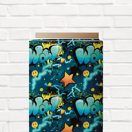 Jersey oder French Terry mit Streetart-Design – ideal für Teens & Kinder.