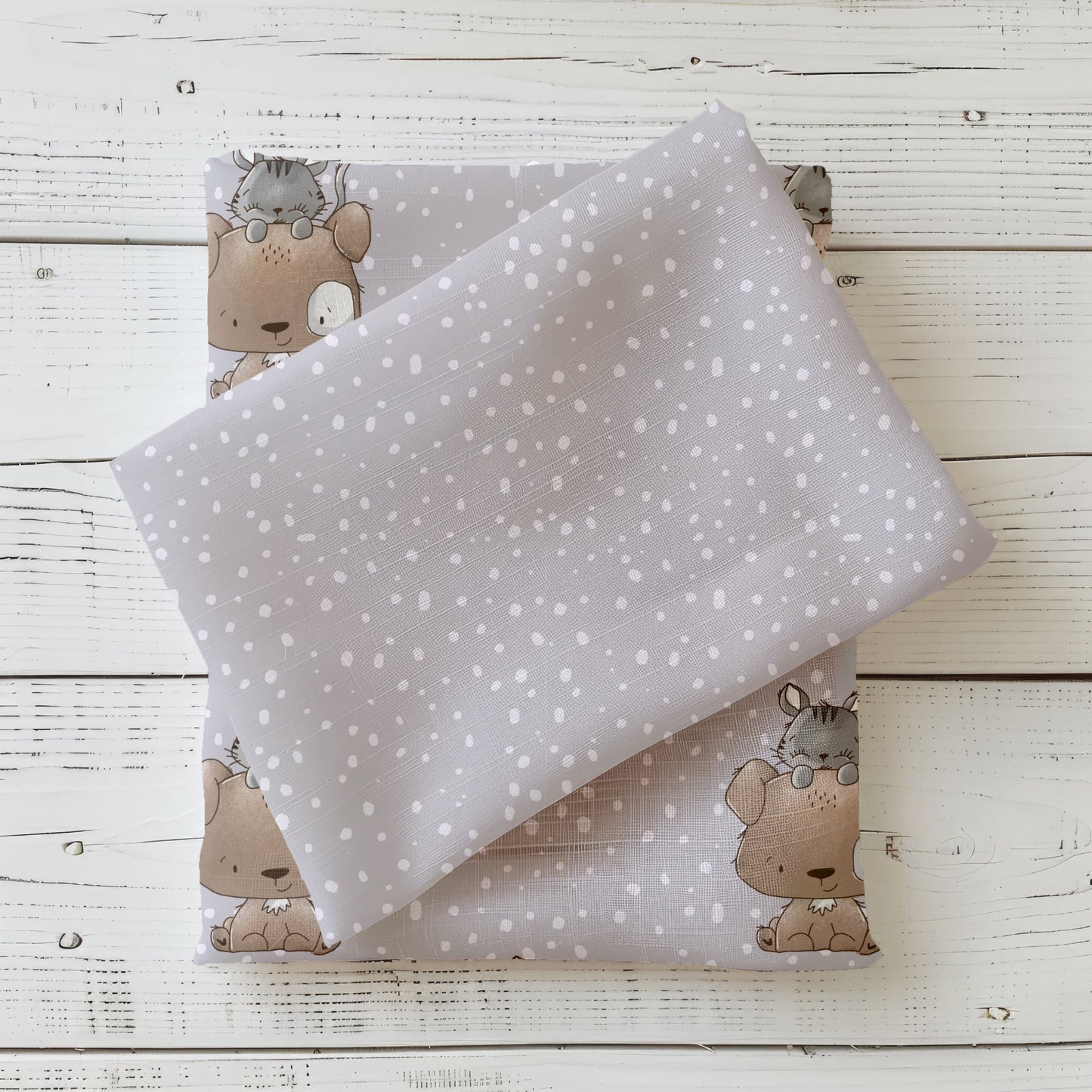 Kombistoff Little Memories mit sanften Pünktchen – perfekt für Baby- & Kinderkleidung aus Jersey oder French Terry.