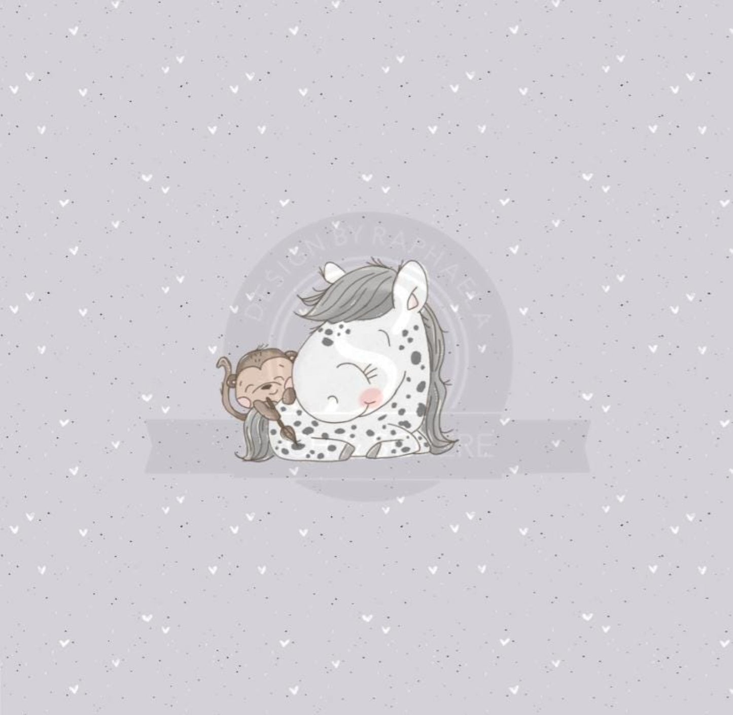 Jersey- oder French Terry-Stoffpanel „Little Friends“ mit harmonischen Farbtönen und Tierillustration.