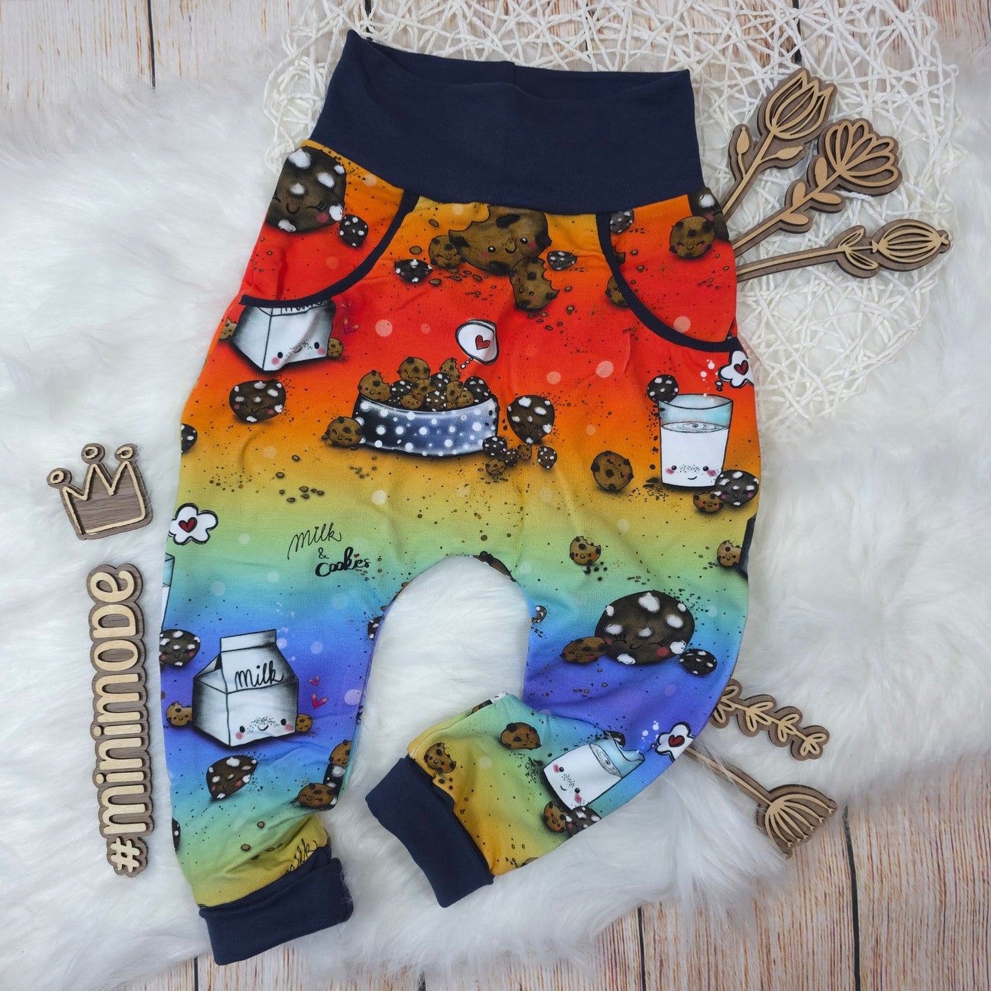 Kinder Pumphose GröĂe 86 mit Taschen Cookies Rainbow handgemacht