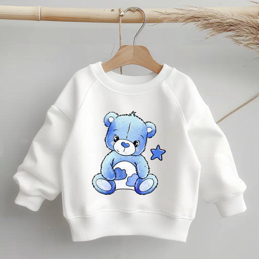 Glitzer-/ Bügelbild "Regenbogenbärchen" blau