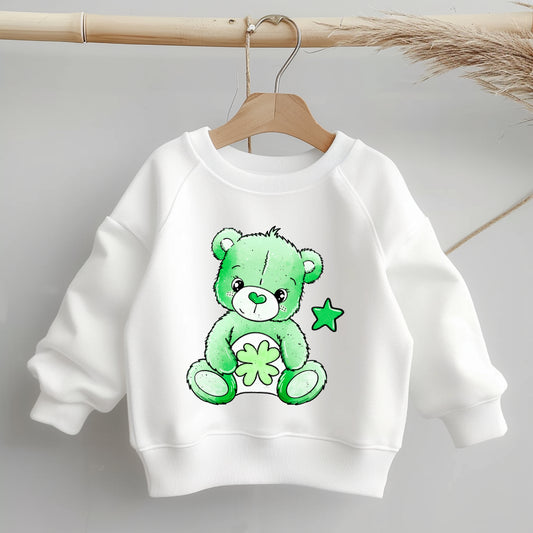 Glitzer-/ Bügelbild "Regenbogenbärchen" grün