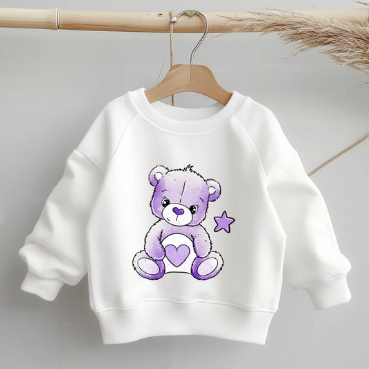 Glitzer-/ Bügelbild "Regenbogenbärchen" lila