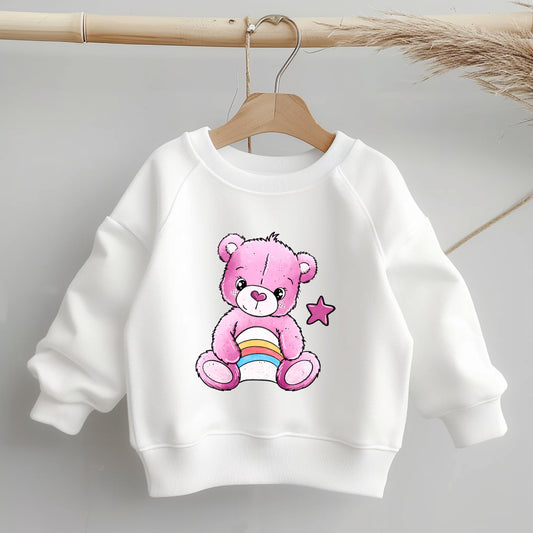 Glitzer-/ Bügelbild "Regenbogenbärchen" rosa