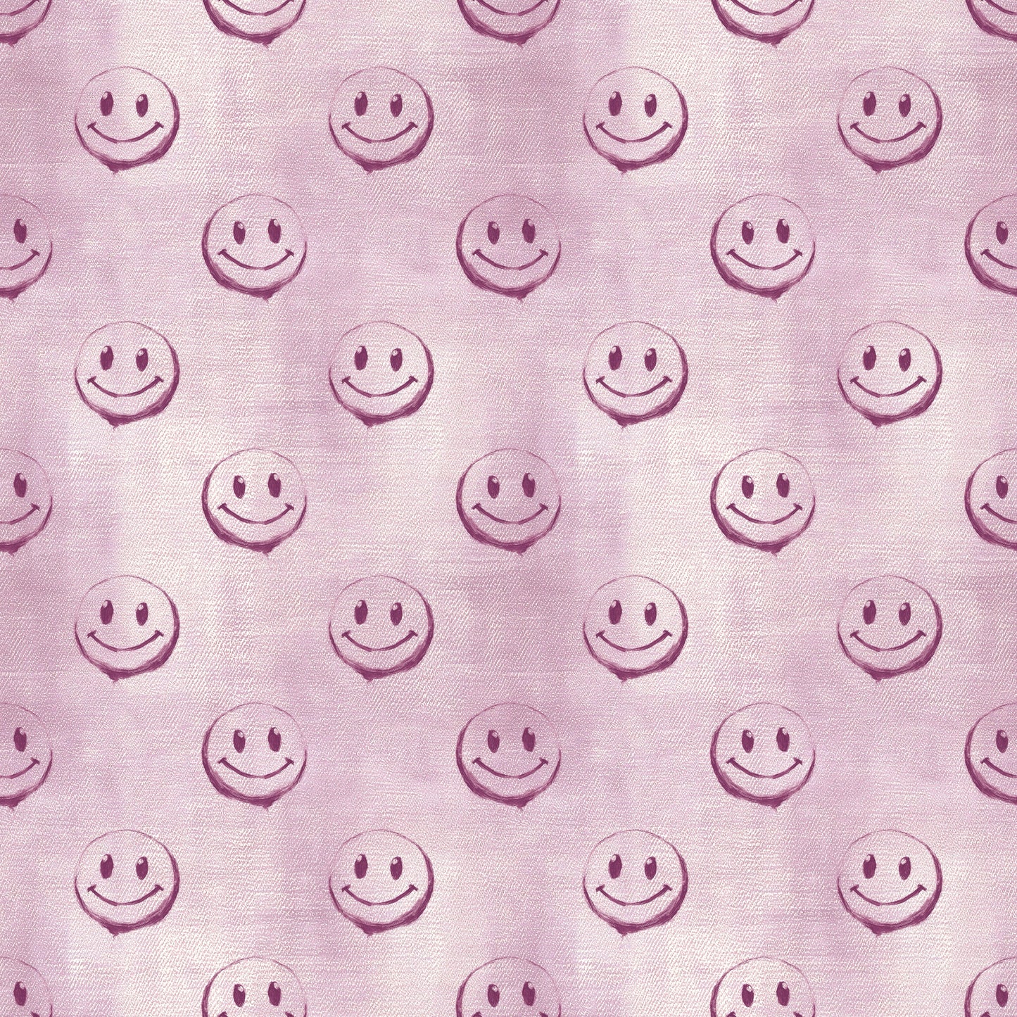 Stoff Meterware "Smiley" Denim rosa- Jersey & French Terry