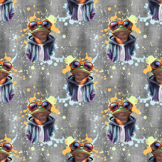 Stoff Meterware "Crazy Frog" - Jersey & French Terry