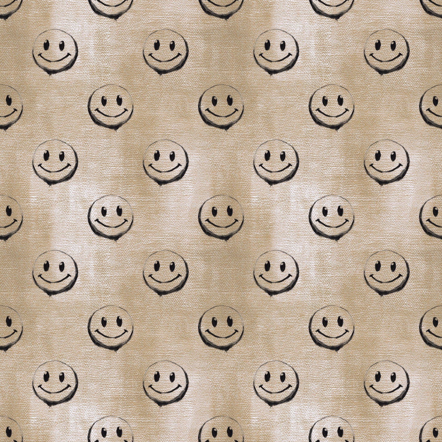 Stoff Meterware "Smiley" Denim beige - Jersey & French Terry