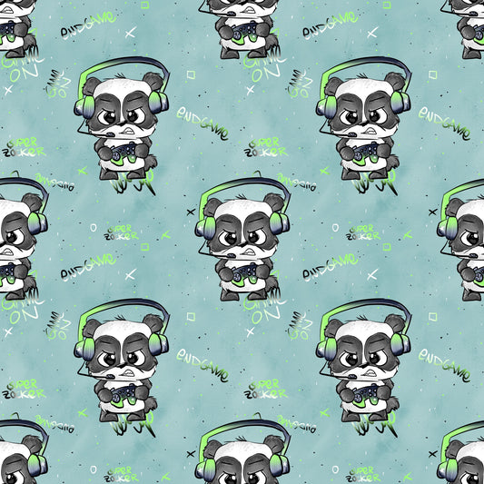 Stoff Meterware "Gamepanda" - spielerischer Jersey & French Terry