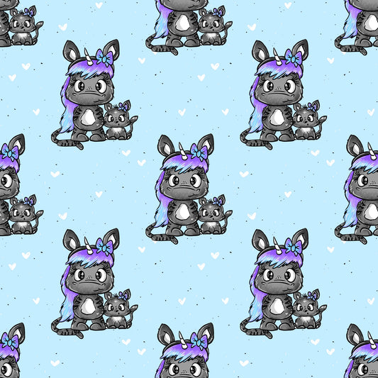 Stoff Meterware "Katzeneinhorn" - hochwertiger Jersey & French Terry