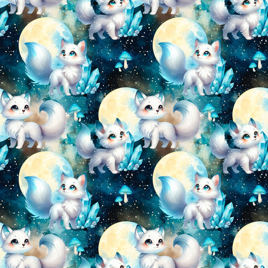 Mondfuchs – magisches Muster mit Füchsen und nächtlicher Atmosphäre