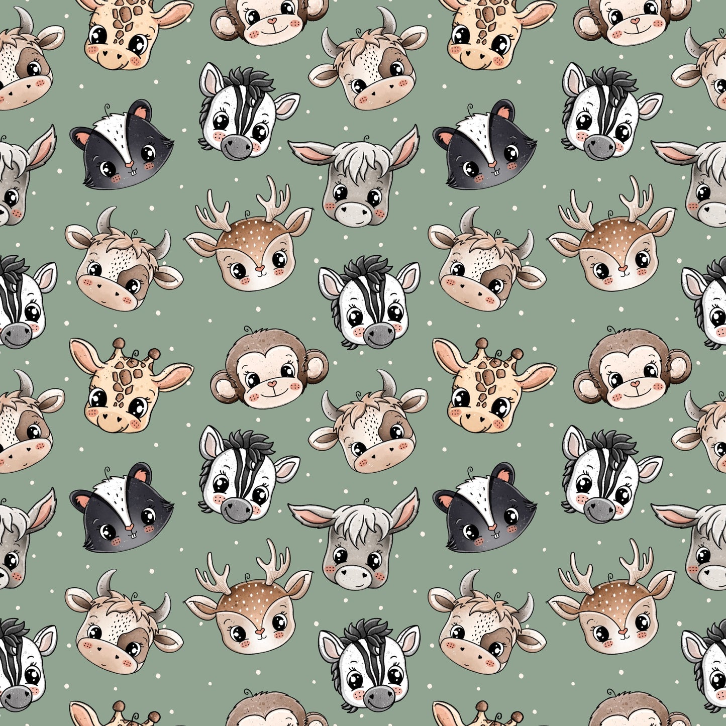 Kinderstoff „Tierisch Wild“ – süßes Tierdesign für Pumphosen, Sweater, Mützen & Loops. Perfekt für kleine Natur- und Tierfreunde.