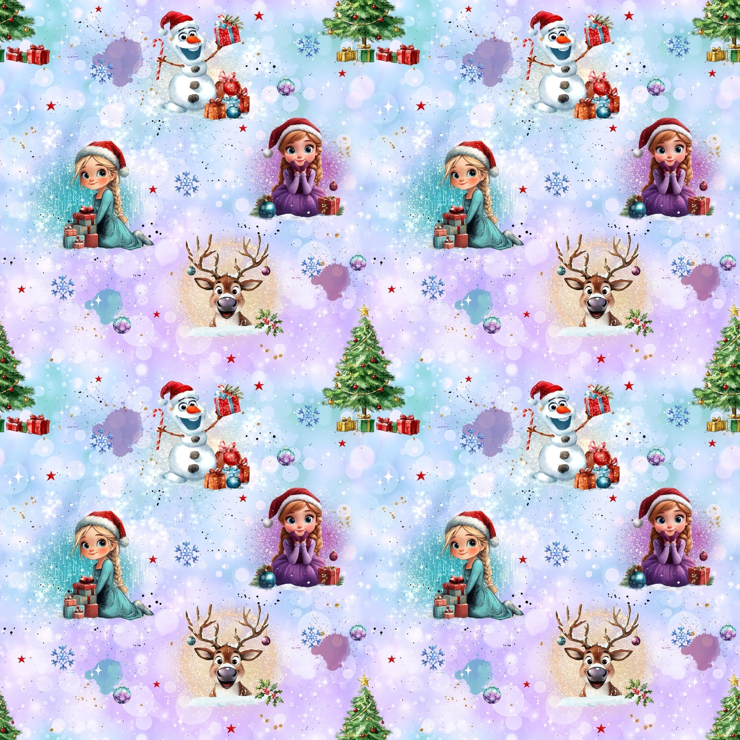 Zauberhafter Stoff „Winterschwestern“ – winterliche Figuren und Weihnachtsmotive für kreative Nähideen.