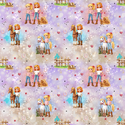 Stoff Meterware "Zauberhafte Reiterinnen" - magischer Jersey & French Terry