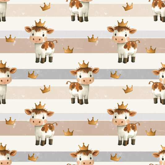 Stoff Meterware "Kuh König" - Jersey & French Terry