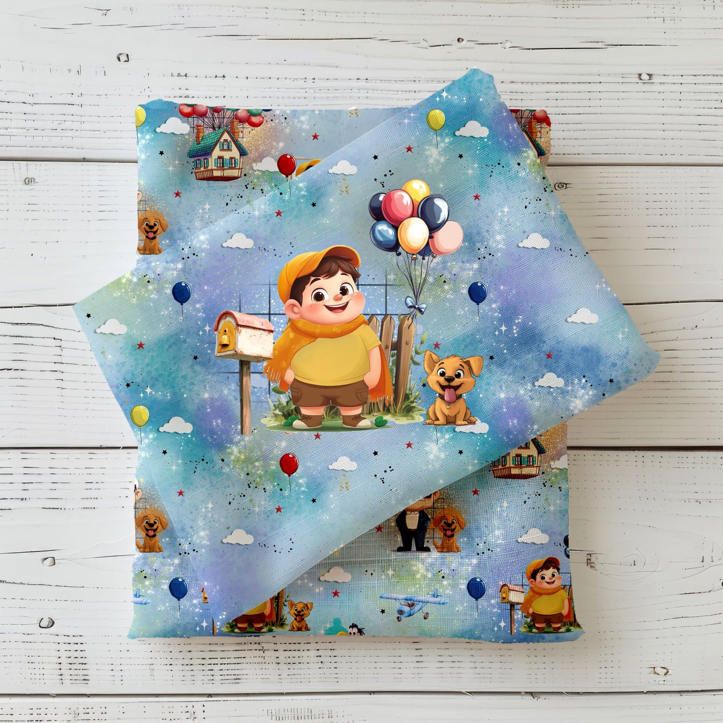 Stoffpanel „Fliegende Träume“ mit Musterstoff – Kinderstoff aus Jersey oder French Terry.