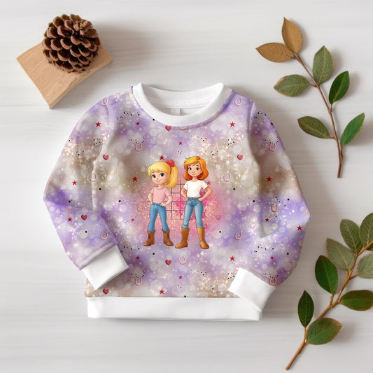 Hochwertiger Jersey oder French Terry mit liebevollem Pferde-Motiv.