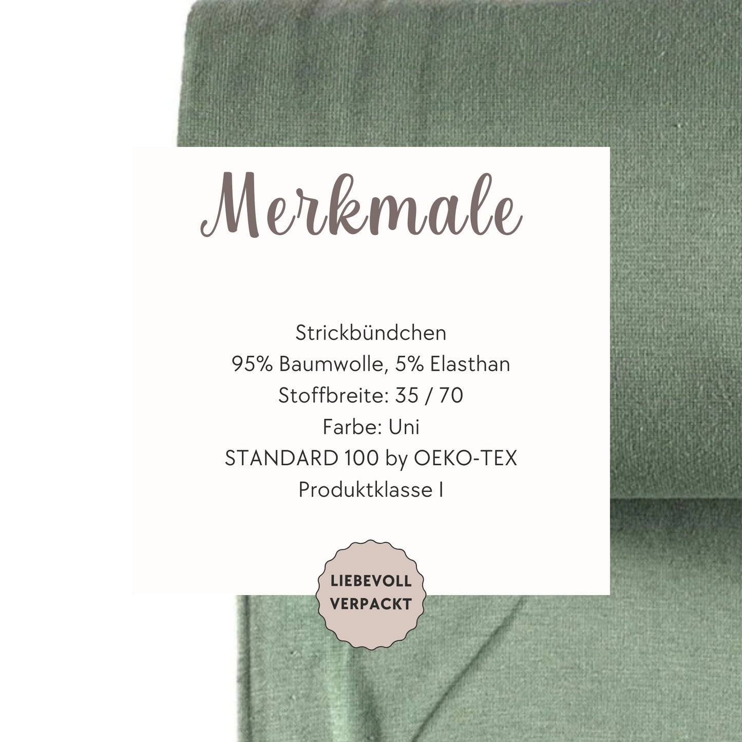 Elastisches Strickbündchen in Antikmint – ideal für bequeme, langlebige Kleidung.