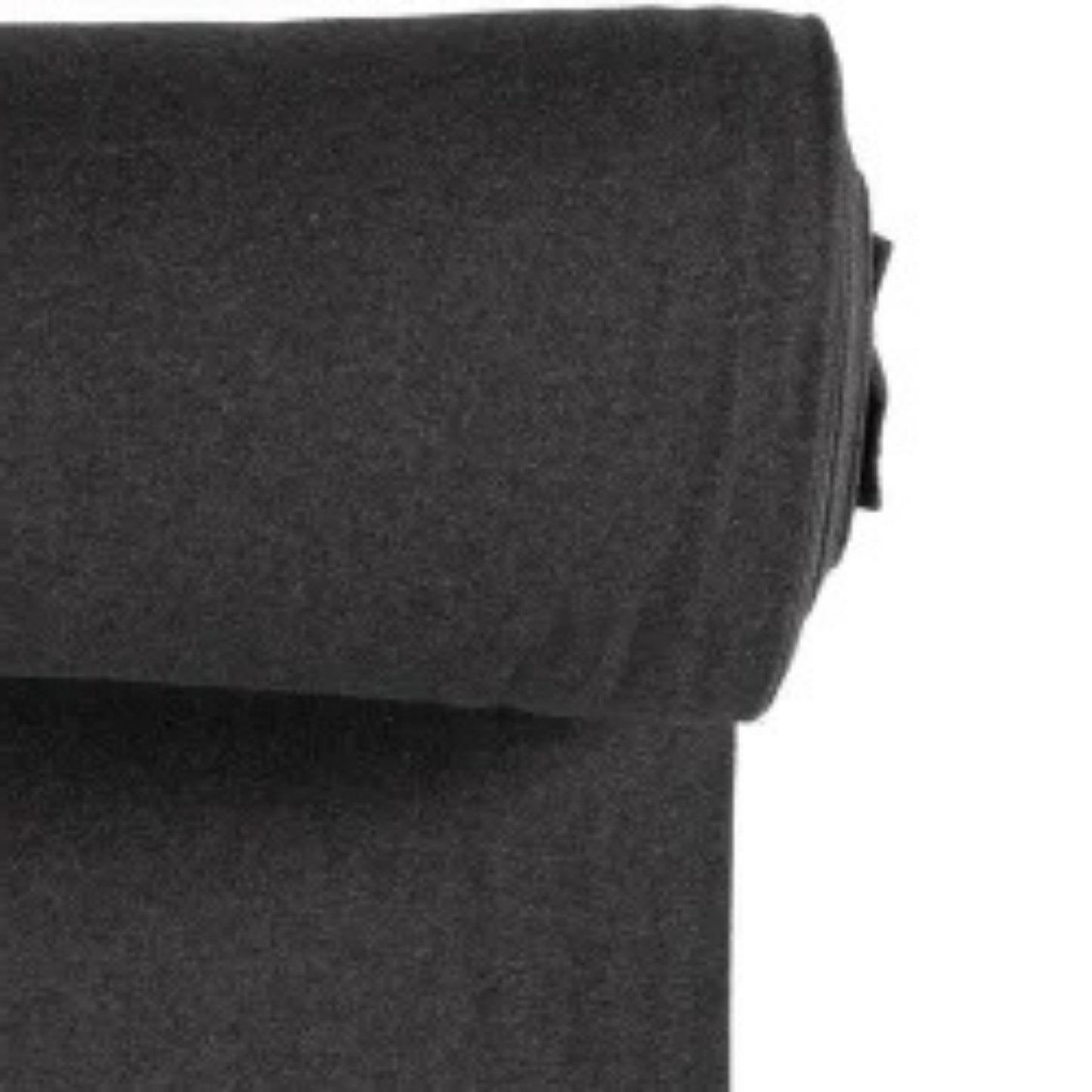 Strickbündchen Stoff in dunkel grau meliert, ideal für Nähprojekte und Kleidung.