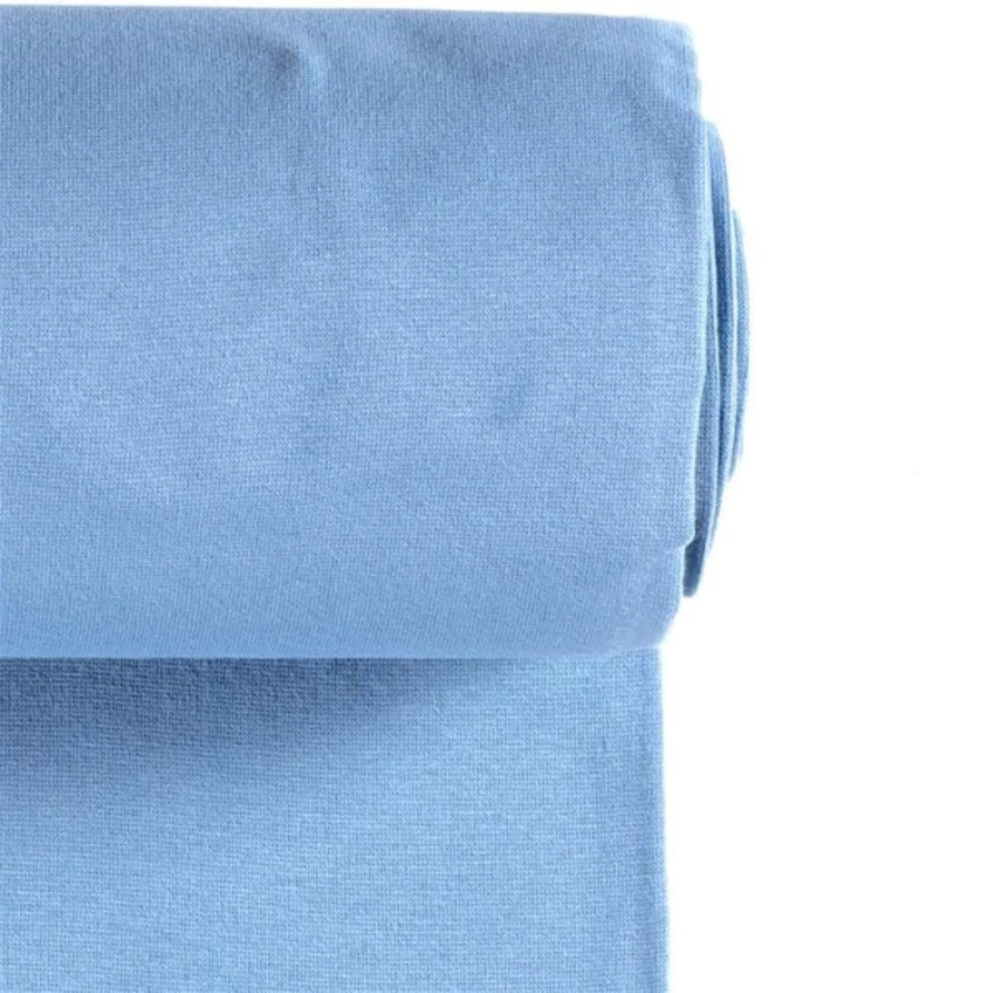 Strickbündchen Stoff in Eisblau für vielseitige Nähprojekte.