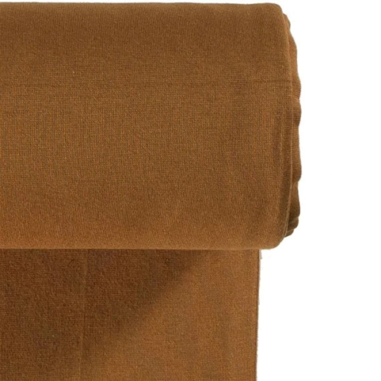 Strickbündchen Stoff in Karamell für vielseitige Nähprojekte.