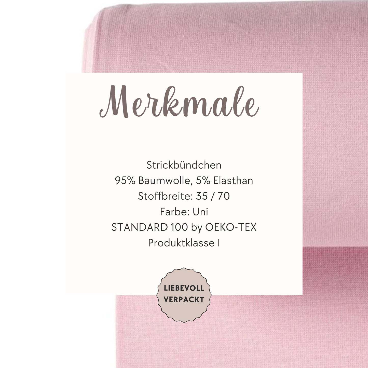Elastisches Strickbündchen in Rosa – ideal für bequeme, langlebige Kleidung.