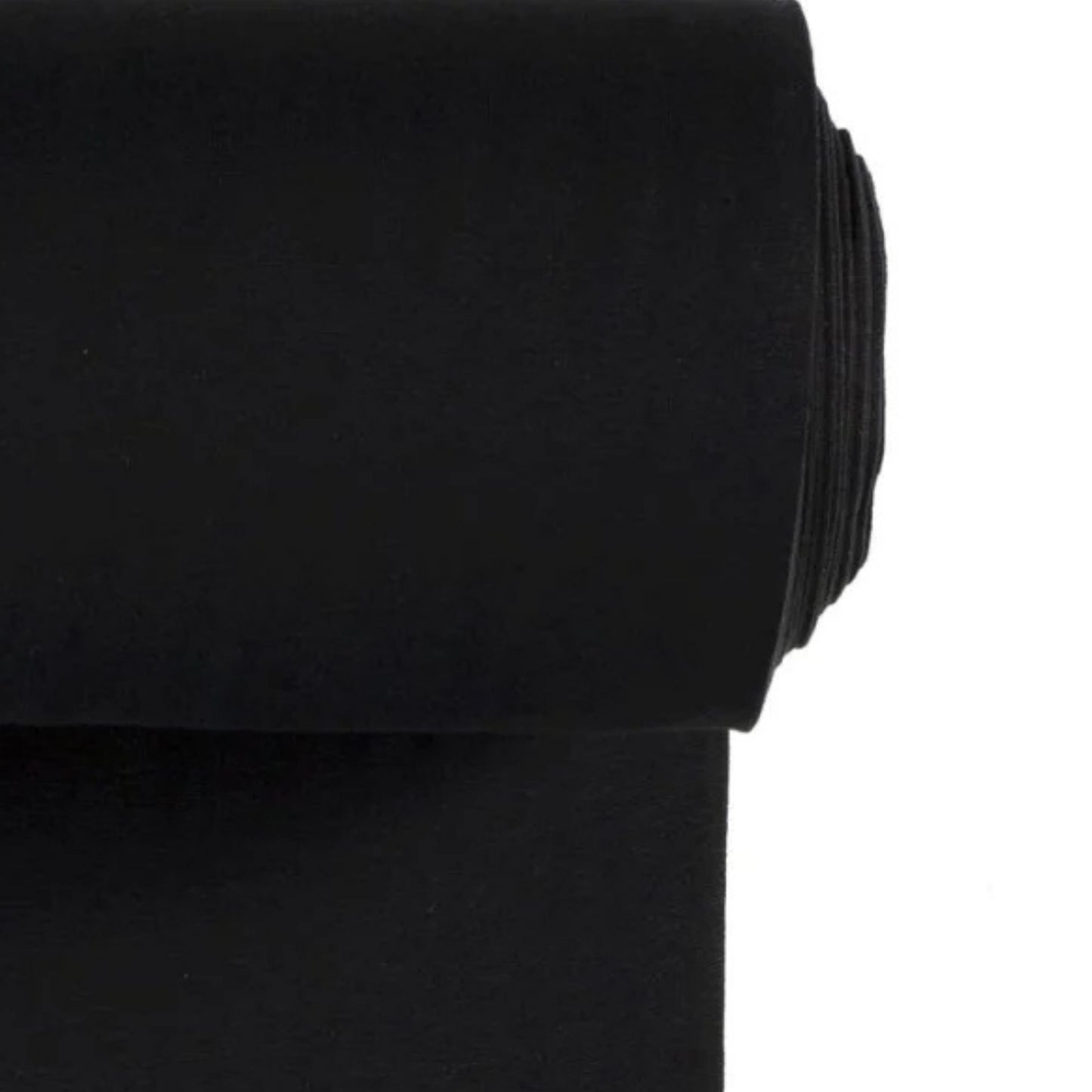 Strickbündchen Stoff in Schwarz für vielseitige Nähprojekte.