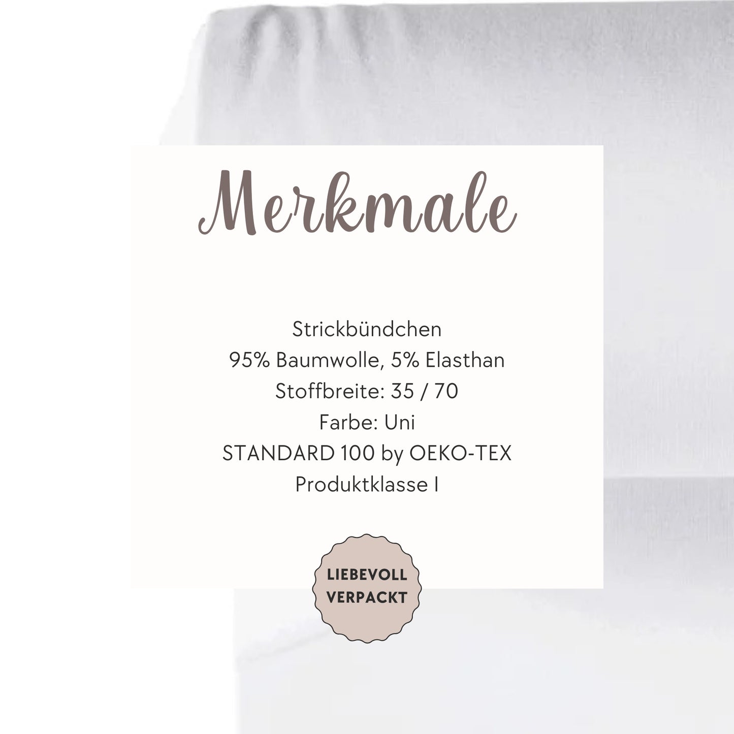 Elastisches Strickbündchen in Weiß – ideal für bequeme, langlebige Kleidung.
