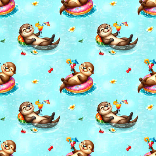 Stoff Meterware "Süßer Otter" - Jersey & French Terry