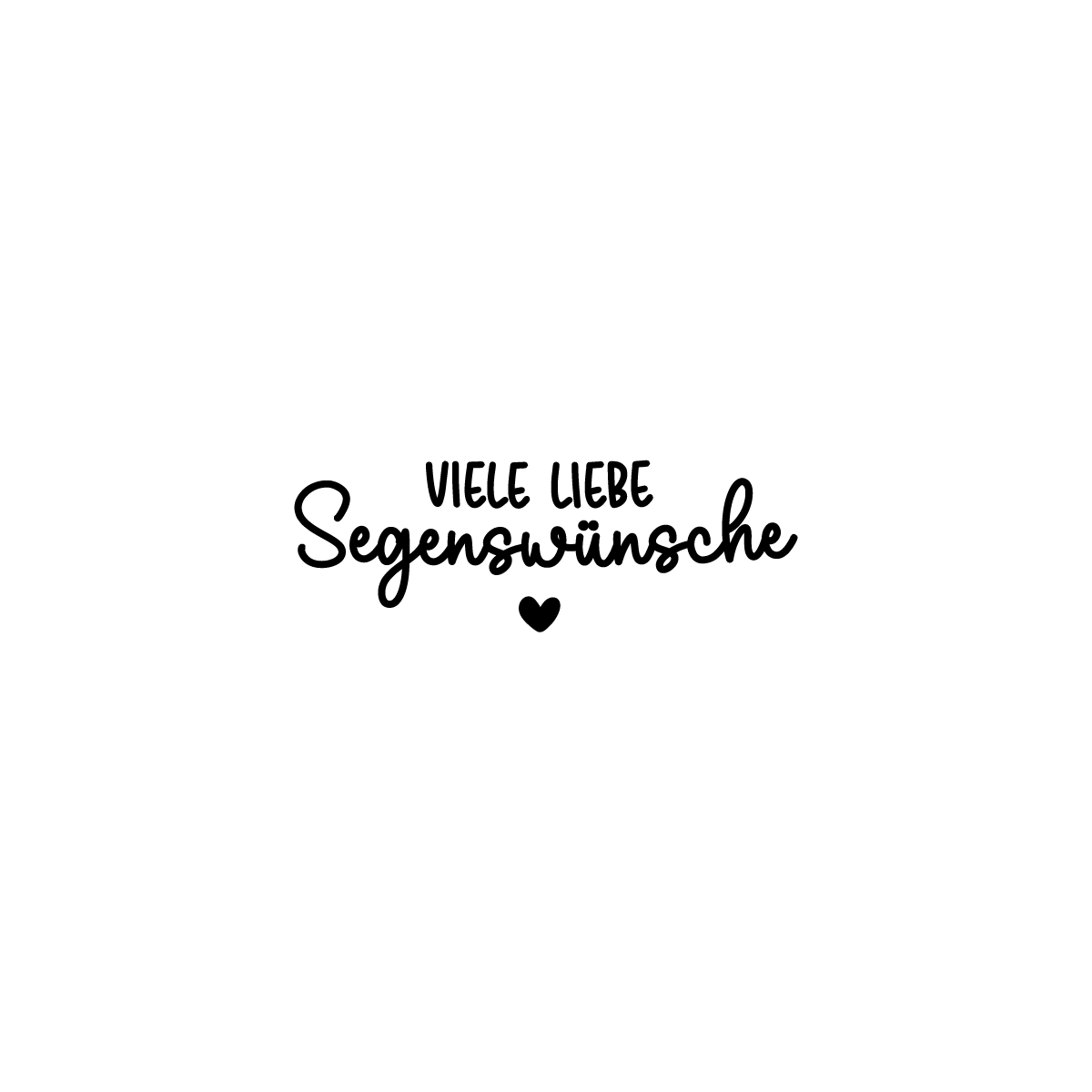 Schriftzug "Viele liebe Segenswünsche" leicht gebogen zur Gravur auf der Front oder auf der Einstecktasche.