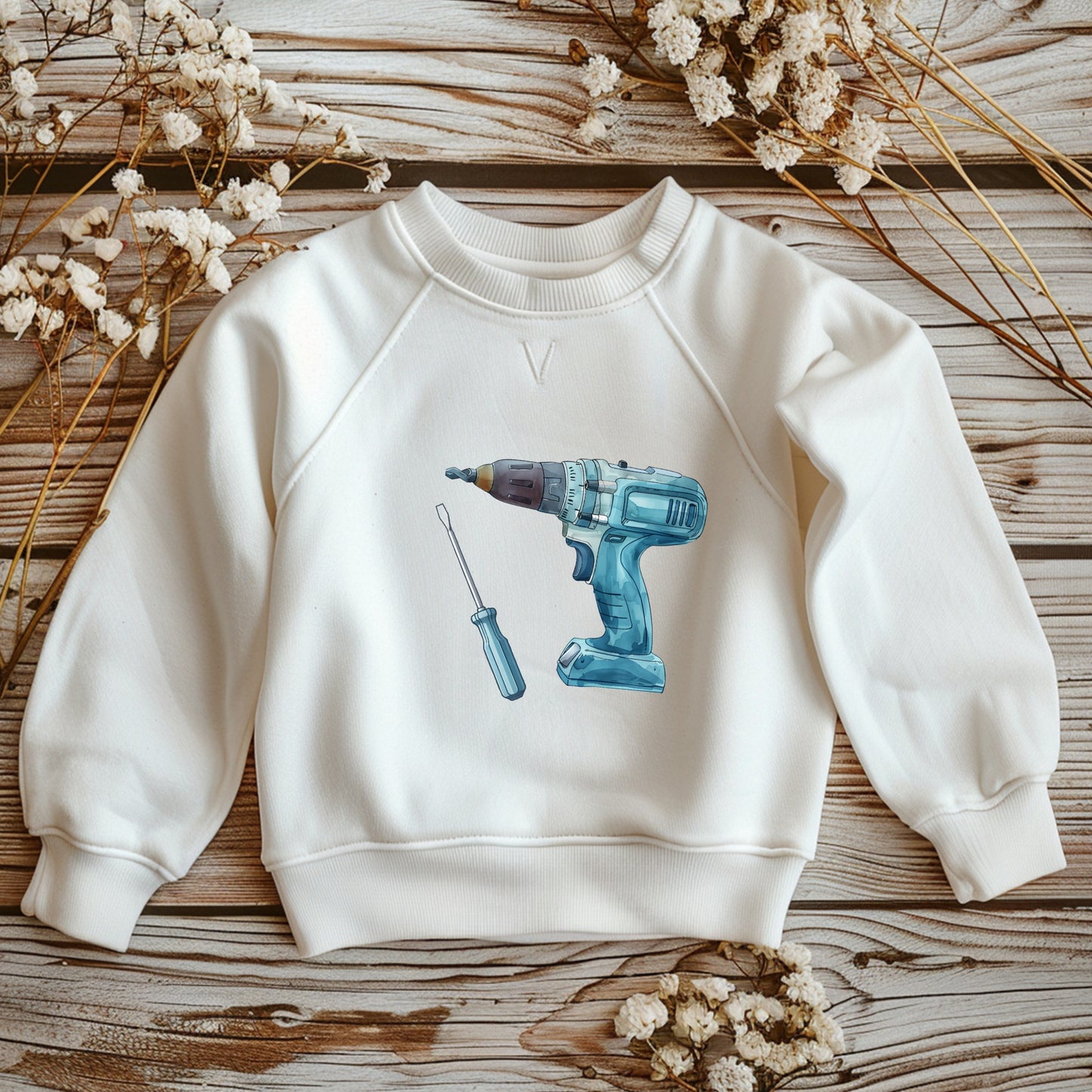 Aufbügler für Kinder mit Werkzeug-Design – DIY Motiv für T-Shirts und Pullover.