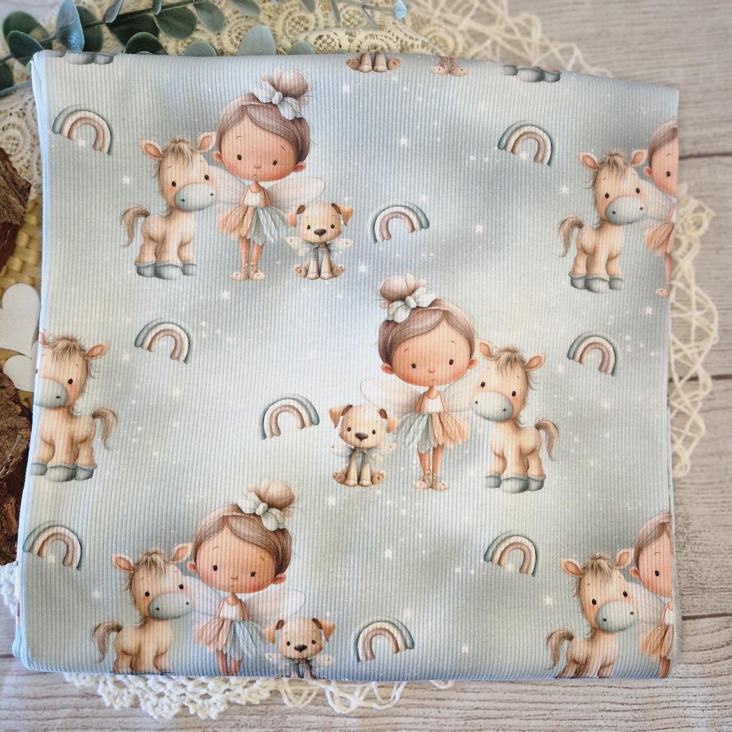 Gefalteter Ripp-Jersey, gerippt, 220 g/m², 100 cm Breite – Meterware für elastische Nähprojekte