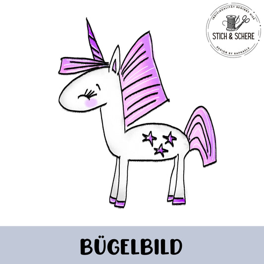 Glitzer-/Bügelbild "Believe in Unicorns"