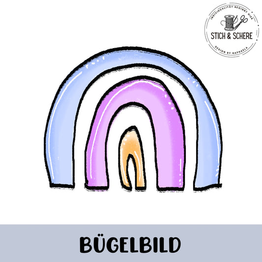 Glitzer-/Bügelbild "Believe in Magic" - Regenbogen