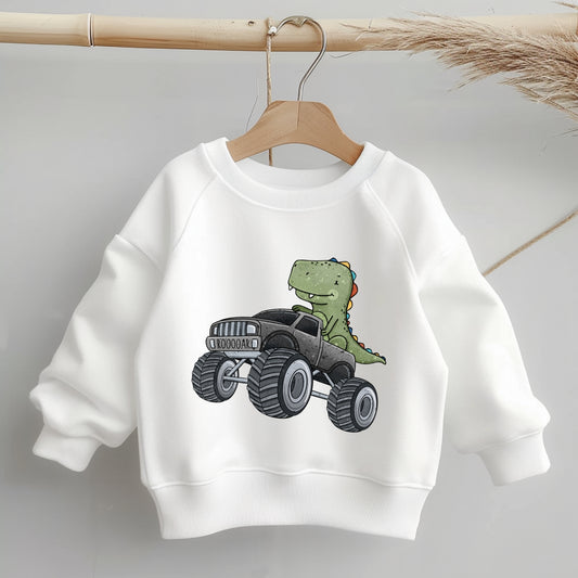 Bügelbild "Dino Truck" schwarz