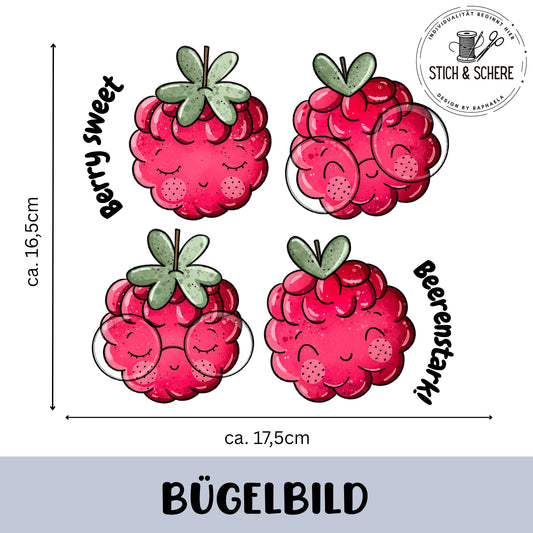 Bügelbild "kleine Himbeere" Set