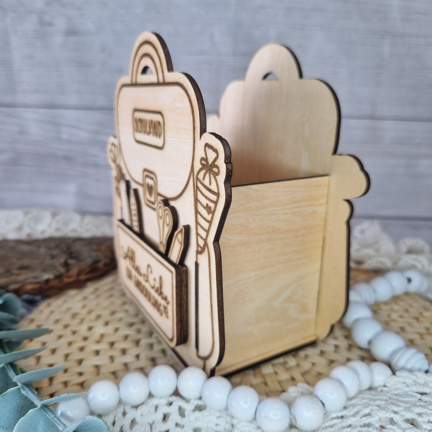 Personalisiertes Holz-Rucksack Einschulungsgeschenk – Zum Selbstbefüllen mit Namen oder Spruch