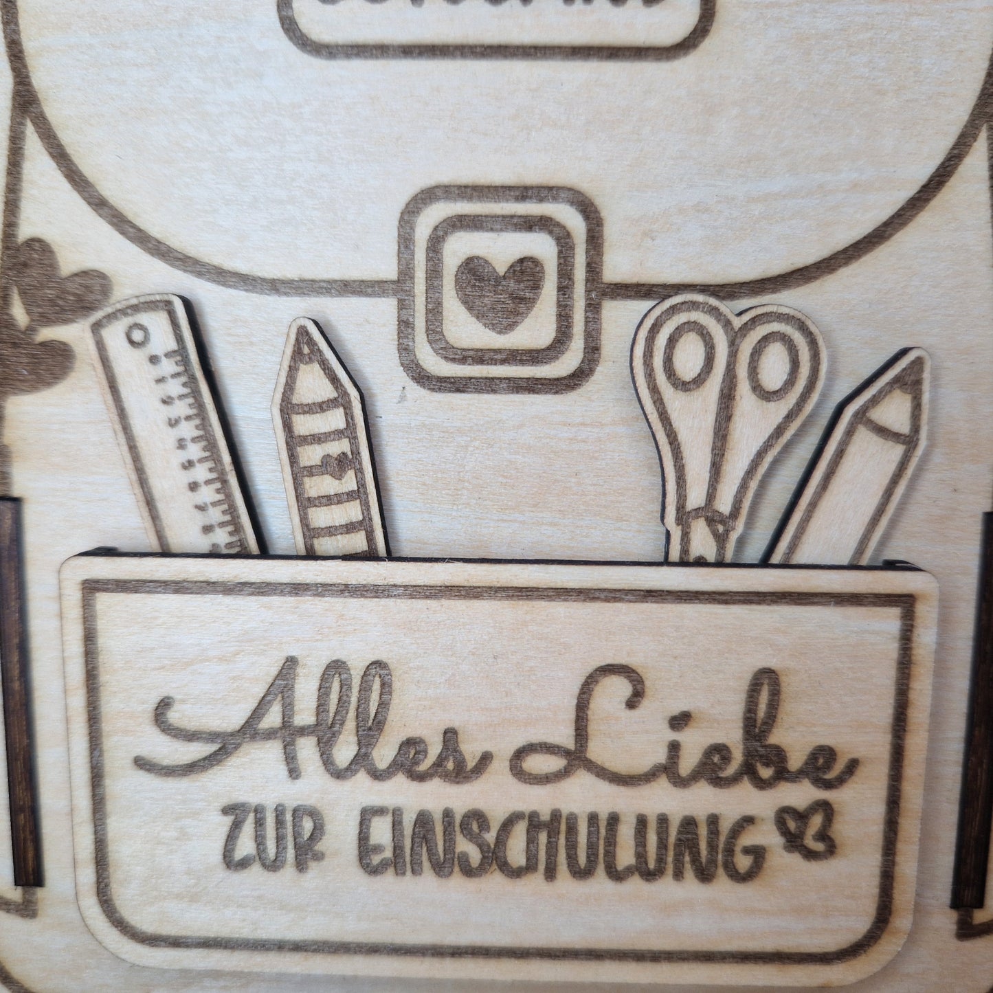 Personalisiertes Holz-Rucksack Einschulungsgeschenk – Zum Selbstbefüllen mit Namen oder Spruch