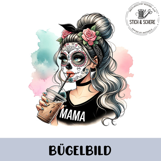 Glitzer-/Bügelbild "La Catrina Mama"