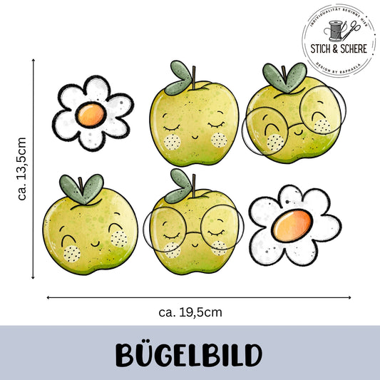 Bügelbild "Äpfelchen" Set
